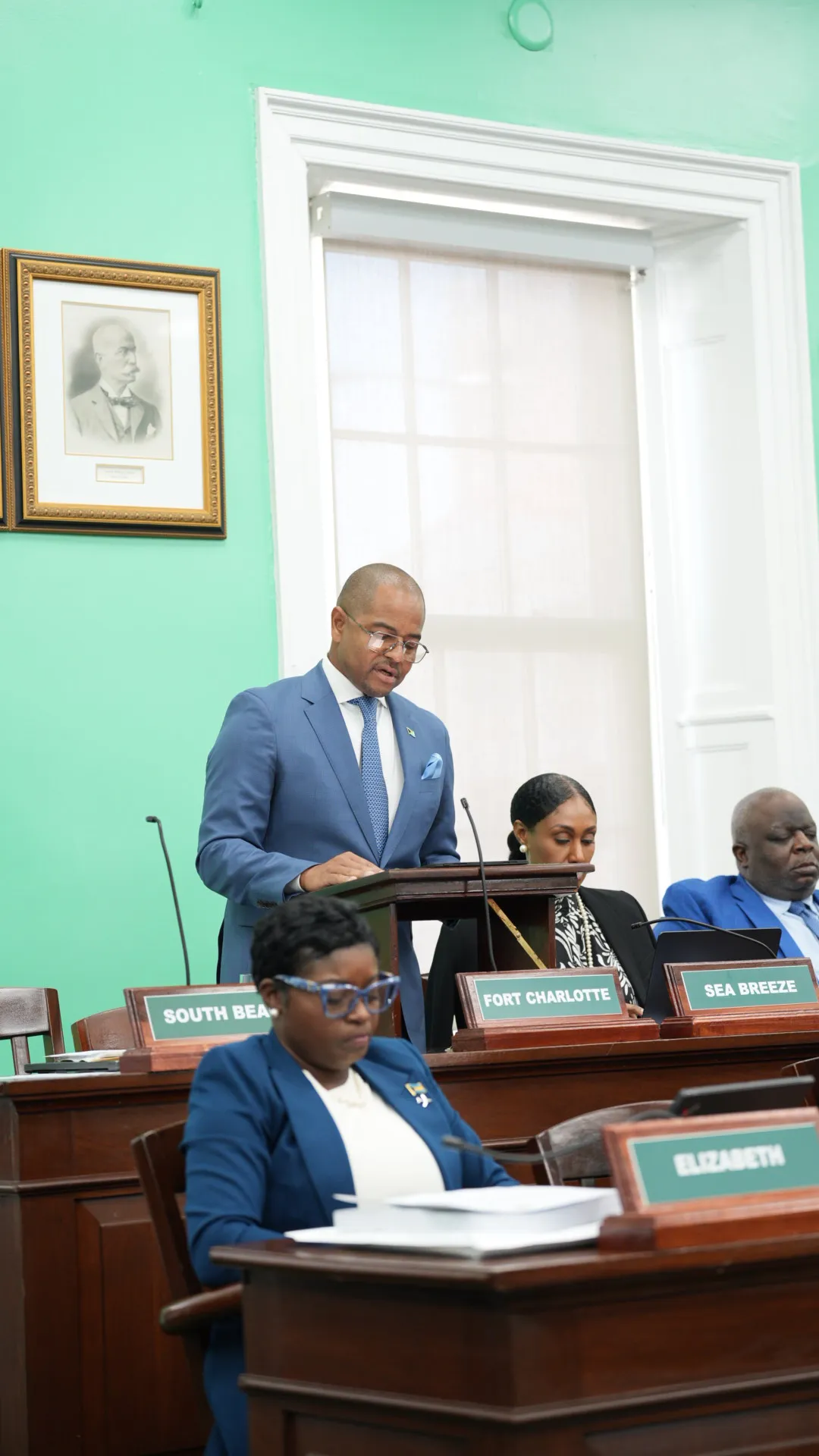 Minister Bastian addresses the House